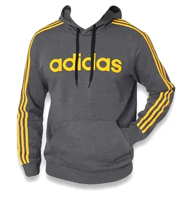 Adidas 3 Stripe Hoodie - NWT Mens Size XL Charcoal / Gold - #42898-Y5 • $30.95