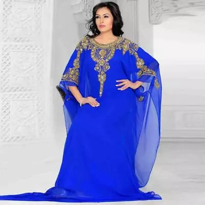 Dubai Kaftan Long Gown Moroccan Style Abaya Farasha Women Dress Maxi K301 • $65