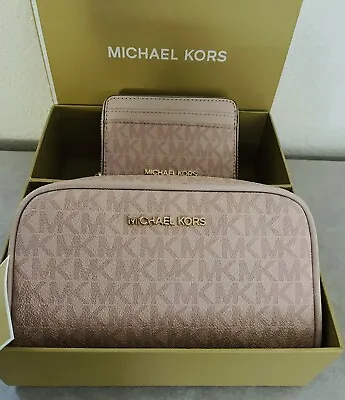 MICHAEL KORS Travel WALLET And COSMETIC BAG New In Gift Box $348 VALUE • $149.99