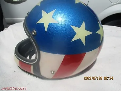 Vtg Captain America Helmet Motorcycle Easy Rider Roper Lanco Lge Full Face • $549.99