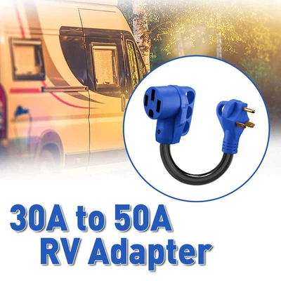 $34.99 • Buy 30Amp Male To 50Amp Female Dogbone Adapter RV Electrical Converter Cord Cable 1x