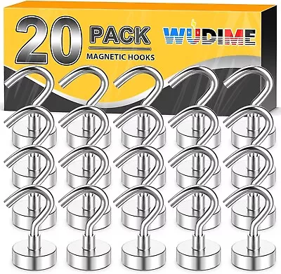 20 Pack Strong Magnet Hooks Heavy Duty Magnetic Hooks For Home Kitchen 25lbs  • $10.89