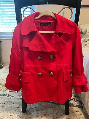 Zara Jacket Women’s Large Pea Coat Red Zara Basics *Good Quality* • $16