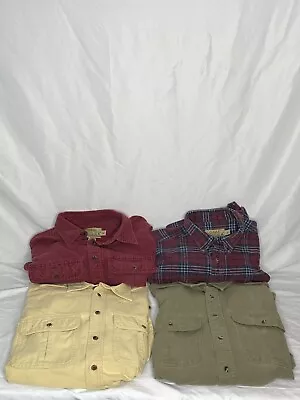 Cabella’s Men’s Lot Of 4 Deerskin Soft Chamois Button Shirt Size L Tall • $79.98