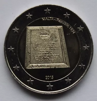 MALTA 2 € Commemorative Euro Coin 2015 - Proclamation Of The Republic Of Malta  • $7.99