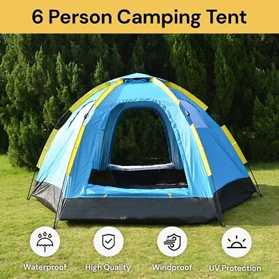 6 Person Instant Pop Up Camping Tent Sets Lightweight Backpacking Camping Tent • $74.99