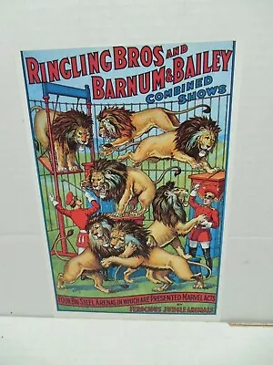 $7.99 • Buy Vintage Circus Art Reproduction Poster Print Ringling Barnum Bailey Lions Shows