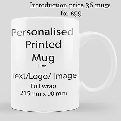 36 PERSONALISED Mugs Your Own Logo Pictures Merchandise Company Party Aniversary • £125