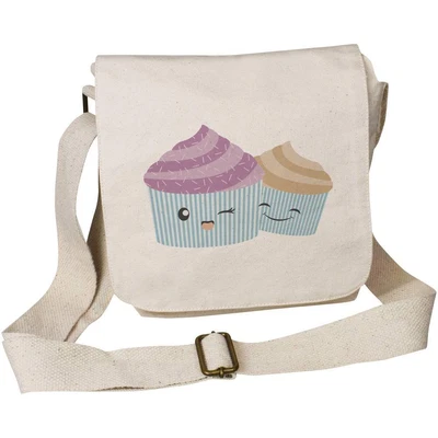 £11.99 • Buy 'Cupcake Friends' Small Cotton Canvas Messenger Bag (MS00031744)
