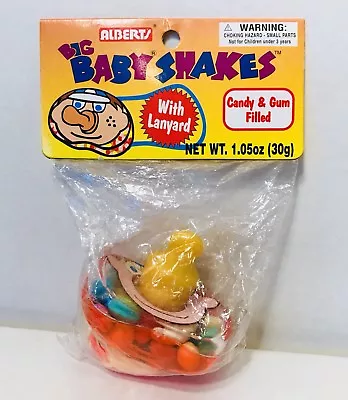 Vintage 1995 Alberts BIG BABY SHAKES Pacifier Candy Container W/ Bubble Gum • $12