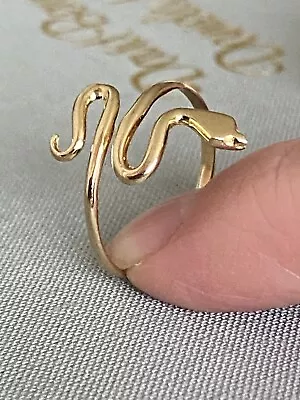 Stunning & Fine Ladies Vintage 14ct Gold  Serpent  Snake  Ring Size P 1.1g • $164.18