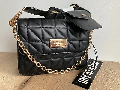 £29.99 • Buy River Island Chain Quilted Pu Leather Crossbody  Purse Bag 2 Purse Bag Black NEW