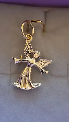 9ct Gold Angel Pendant Charm Boxed • £88