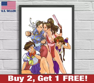 Street Fighter Vs SNK Chun Li Mai Shiranui Sakura Yuri 18  X 24  Poster Print • $13.48