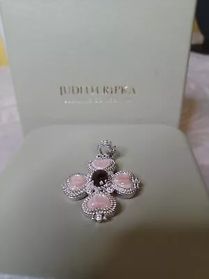 $110 • Buy New In Box Judith Ripka Sterling Gemstone Diamonique Cross Enhancer/Pendant 