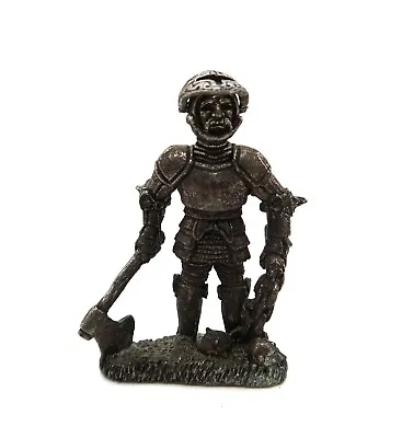 Vintage Calhoun St. Pewter Knight In Armor Crusader Miniature Figurine • $12