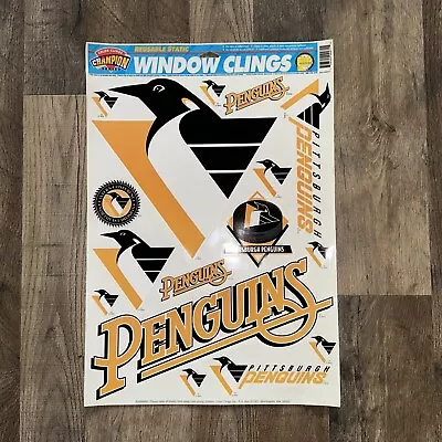 Pittsburgh Penguins Old Logo Window Clings Sticker Sheet New NOS NHL Hockey • $8.99