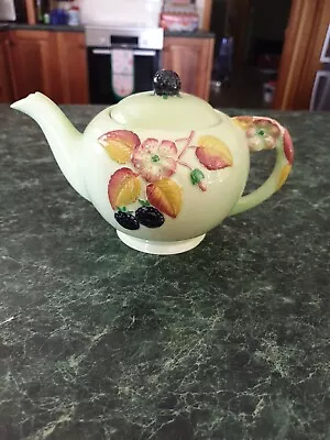 Carlton Ware - Green Blackberry Tea Pot With Original Sticker • $250