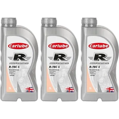 Carlube Triple R R-Tec 5  0W-20 C5 Fully Synthetic Motor Oil 1L X 3 • £33.04