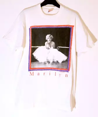 RARE Vintage Marilyn Monroe Single Stitch T-Shirt White FOTL White Aaron Unger L • $155