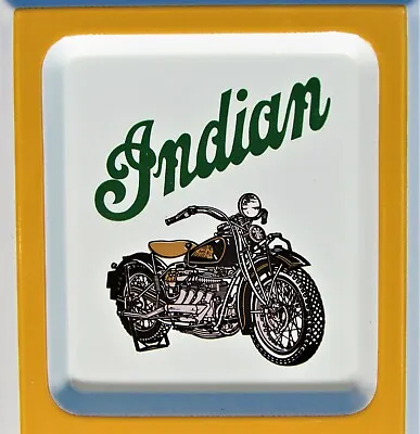Indian Motorcycles ~ Embossed Tin Advertising Thermometer ~ 1929 Model 4 • $23.85