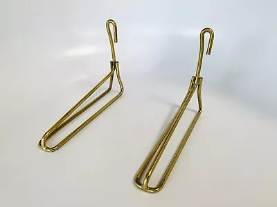 Mid Century Pair Vintage Brass Shelf Brackets 50s • $39.99