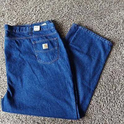 NWT Carhartt Jeans Relaxed Fit Blue Mens Size 54x32 Cotton Denim 381-83 • $31.49