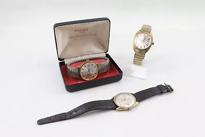 Men's Vintage Gold Tone WRISTWATCHES Hand-wind/Automatic WORKING Inc. Rotary X3 • $56.85