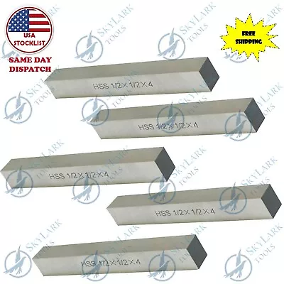 1/2 X 1/2 X 4 HSS(M2) Square Tool Bit Lathe Fly Cutter Mill Blank 5 Pc • $39