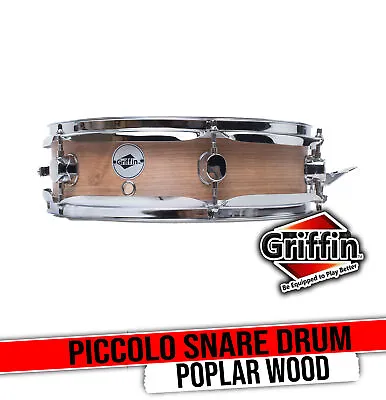 Piccolo Snare Drum 13  X 3.5  By GRIFFIN | 100% Poplar Shell With Oak Wood PVC • $30.49