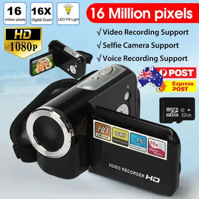 Digital Video Camera Full HD 1080P 32GB 16MP 16x Zoom Mini Camcorder DV Camera • $32.89