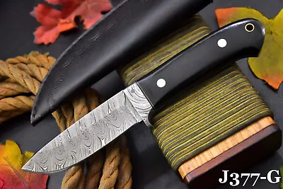 Custom Damascus Steel Fixed Blade Hunting Knife HandmadeG-10 Micarta (J377-G) • $24.99