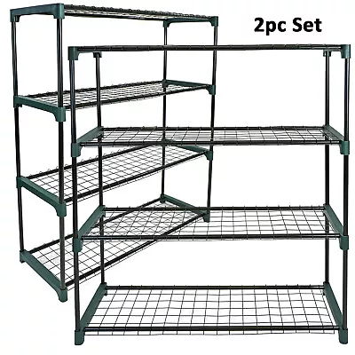 Flower Staging Display Greenhouse Shelving Racking 4 Tier Garden Pot Plants 2pcs • £31.99