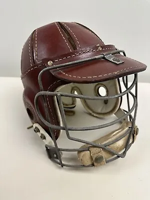 Vintage Early 1960’s Cornell University Lacrosse Helmet Leather • $300