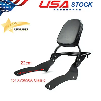 Backrest Sissy Bar+ Luggage Rack For Yamaha V Star 650 XVS650A Classic Drag Star • $79.50