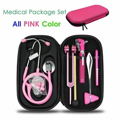 Medical Bag Pouch Set Stethoscope Otoscope Tuning Fork Reflex Hammer Penlight • $36.81