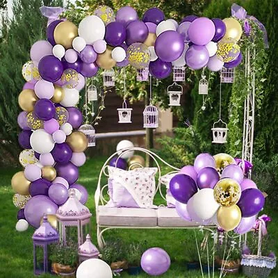 $9.99 • Buy  Purple Balloons Arch Garland Kit Wedding Birthday Graduation Party Decor 129Pcs