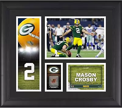 Mason Crosby GB Packers Framed 15x17 Collage W/ A Piece Of Game-Used Football • $79.99