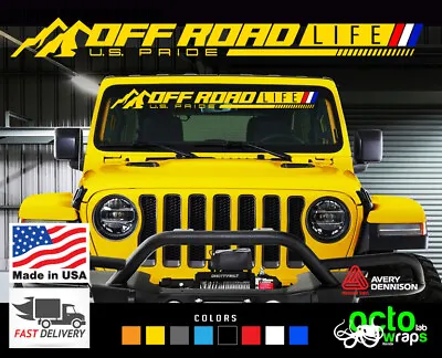 $26.99 • Buy Fits Jeep Wrangler Rubicon Gladiator Sahara Mojave OFF ROAD LIFE Decal Sticker 