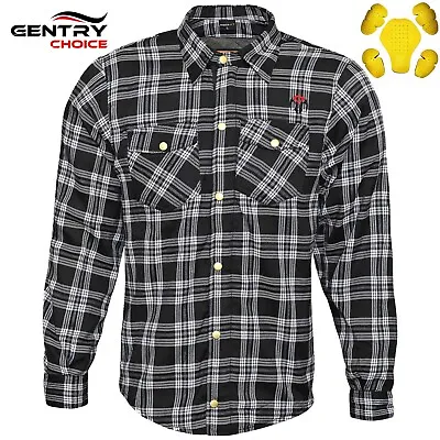 RIDERACT® Men Motorbike Riding Shirt Motorcycle Flannel Shirt Reinforced Armored • $86.88