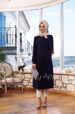 Trio Tunic - Navy Blue Islamic  Women Long SleeveTunic Top High Quality • $25