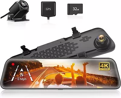 WOLFBOX G840S 12  4K Mirror Dash Cam Backup Camera 2160P Full HD Smart Rearview • $174.99