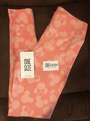 LulaRoe Disney Mickey&Minnie Mouse PINK Leggings OS New With TAGS Fast Shipping  • $17.99
