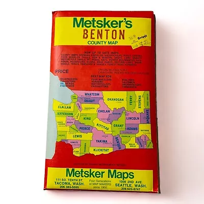 Metsker's Map Benton County Washington 1970s The Sportsmen's Pocket Guide • $6.95