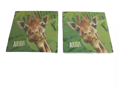 Animal Planet Party Giraffe Luncheon Napkins 16 Pk - Lot Of 2 -- Party Supplies • $9.49