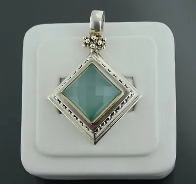 Michael Dawkins 18k Gold / Sterling Silver And Chalcedony Enhancer Pendant • $295