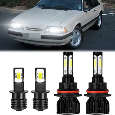 For Ford Mustang 1988-1993 - LED Headlight Bulb High/Low Beam + Fog Light 4X K9B • $38.63