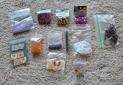 Vintage Sequins Seed Beads Crafts Lot Everything Shown Included Ex • $11.99