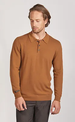 $5600 Vicuña Natural Long Sleeve Polo Sweater 100% Vicuna Size Large EU 52 • $3374.25