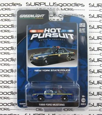 £10.59 • Buy Greenlight Hot Pursuit R8 1988 FORD MUSTANG LX New York State Police #GL42650-A
